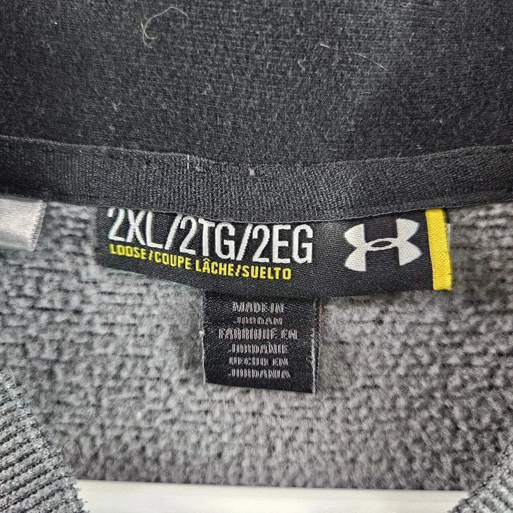 Under Armour Storm ColdGear Golf Vest Mens 2XL Gray 1/4 Zip Loose Fit Heathered